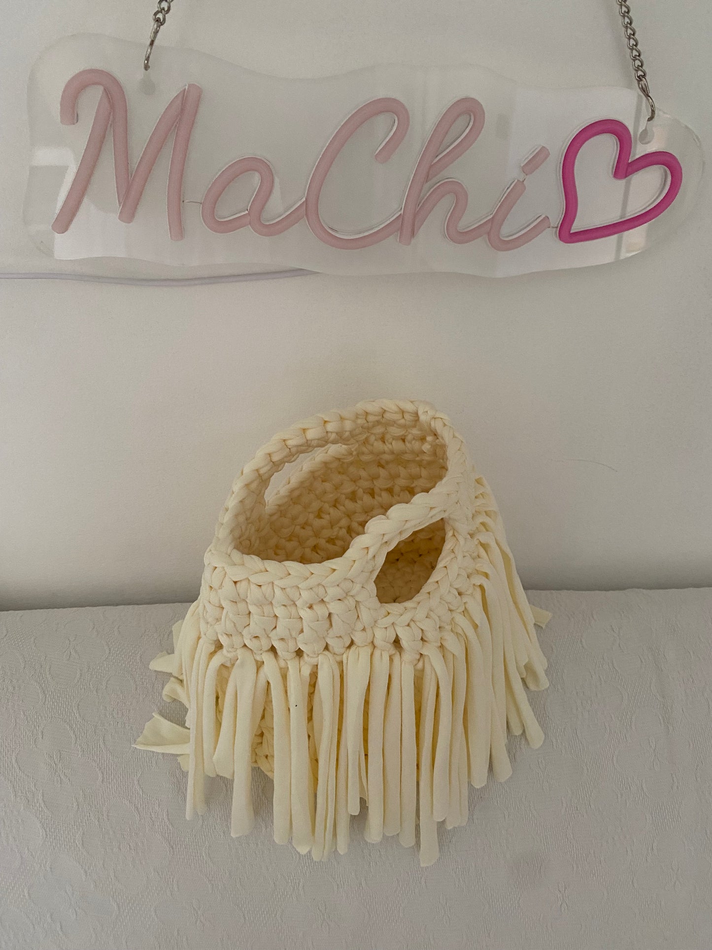 Secchiello con frange panna