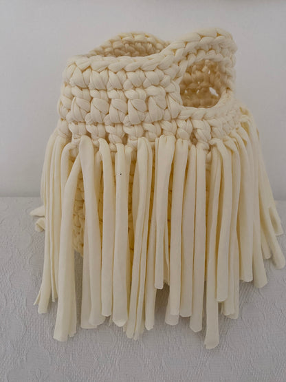 Secchiello con frange panna