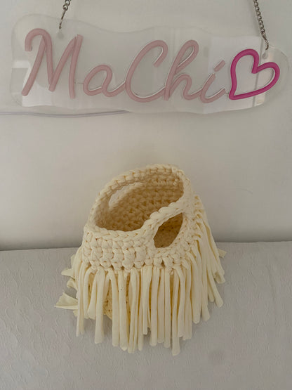 Secchiello con frange panna
